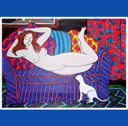 Nude on Blue Sofa
